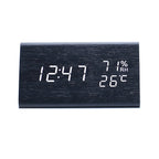 Electronic Alarm Clock Multifunctional Digital Display Temperature And Humidity Time Wood