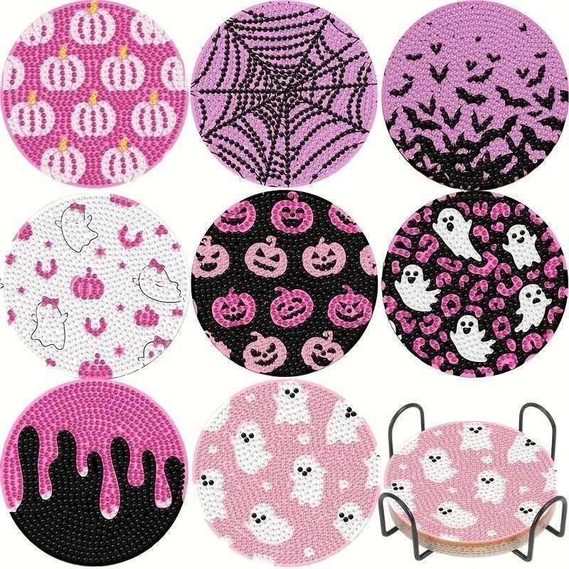 PET Handmade Creative Rhinestone Coaster