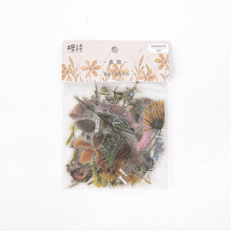 Flower Breeze PET Sticker Bag