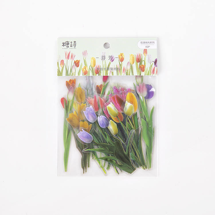 Flower Breeze PET Sticker Bag