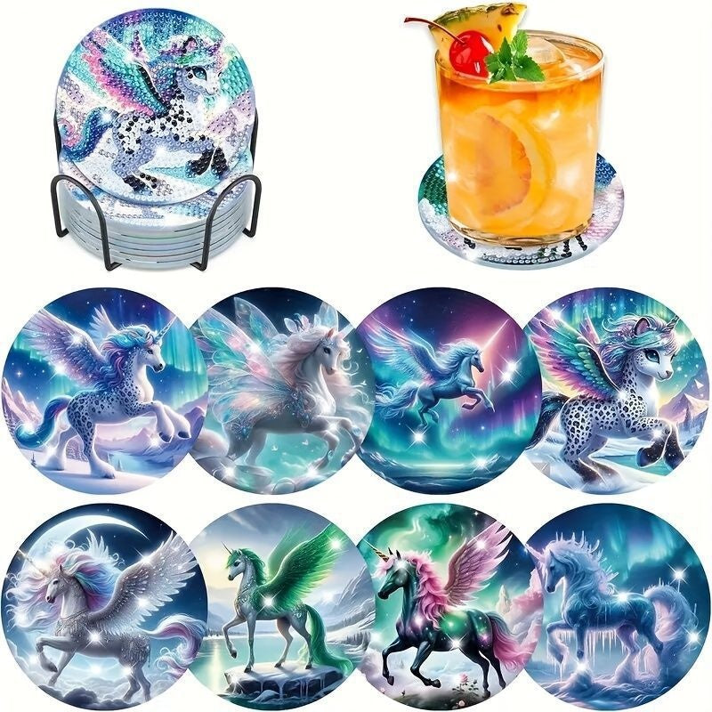 PET Handmade Creative Rhinestone Coaster