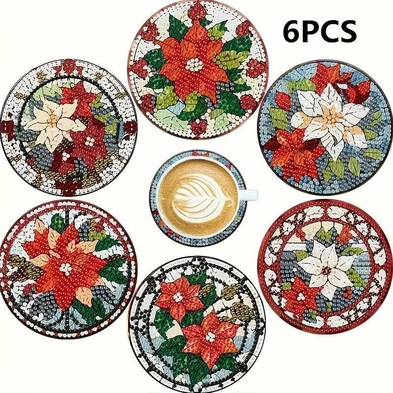 PET Handmade Creative Rhinestone Coaster