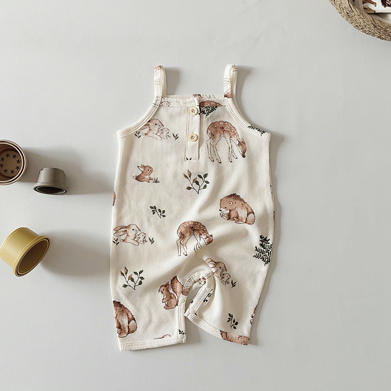 Baby Jumpsuit Class A Waffle Baby Going Out Clothes