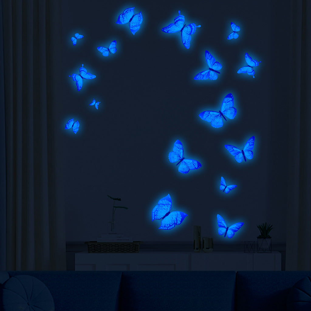Blue Butterfly Luminous PET Sticker