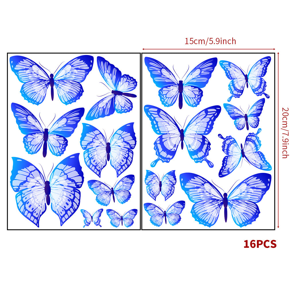 Blue Butterfly Luminous PET Sticker