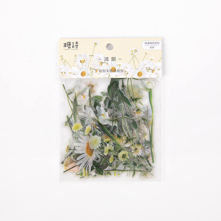 Flower Breeze PET Sticker Bag