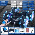 24G High-speed Wireless Remote Control Car Light Music Four-wheel Drive Double-sided Driving Flip Rotating Drift Car Stunt Car
