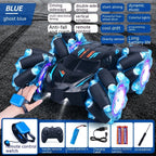 24G High-speed Wireless Remote Control Car Light Music Four-wheel Drive Double-sided Driving Flip Rotating Drift Car Stunt Car