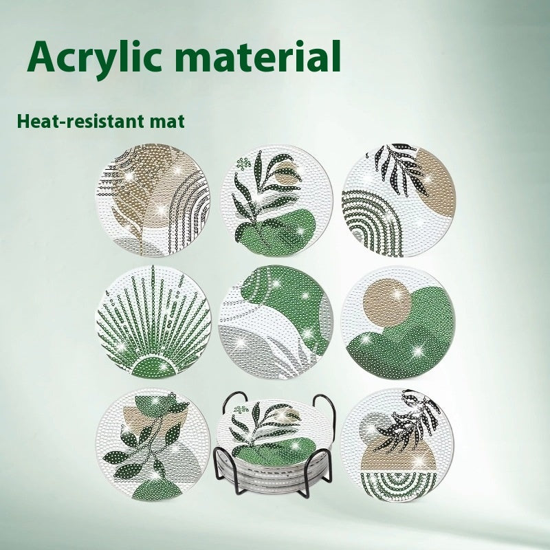 PET Handmade Creative Rhinestone Coaster